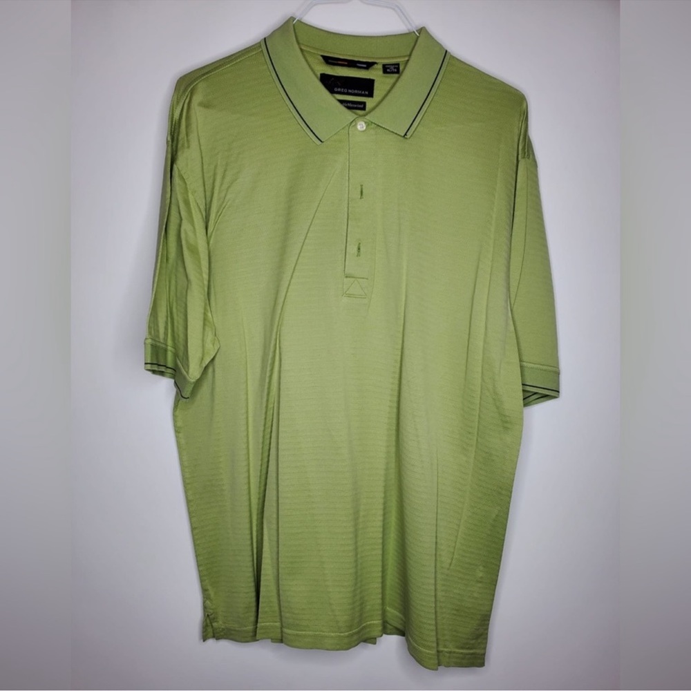 Greg Norman 60/2 Double Mercerized Short Sleeve Collared Green Polo Golf tshirt